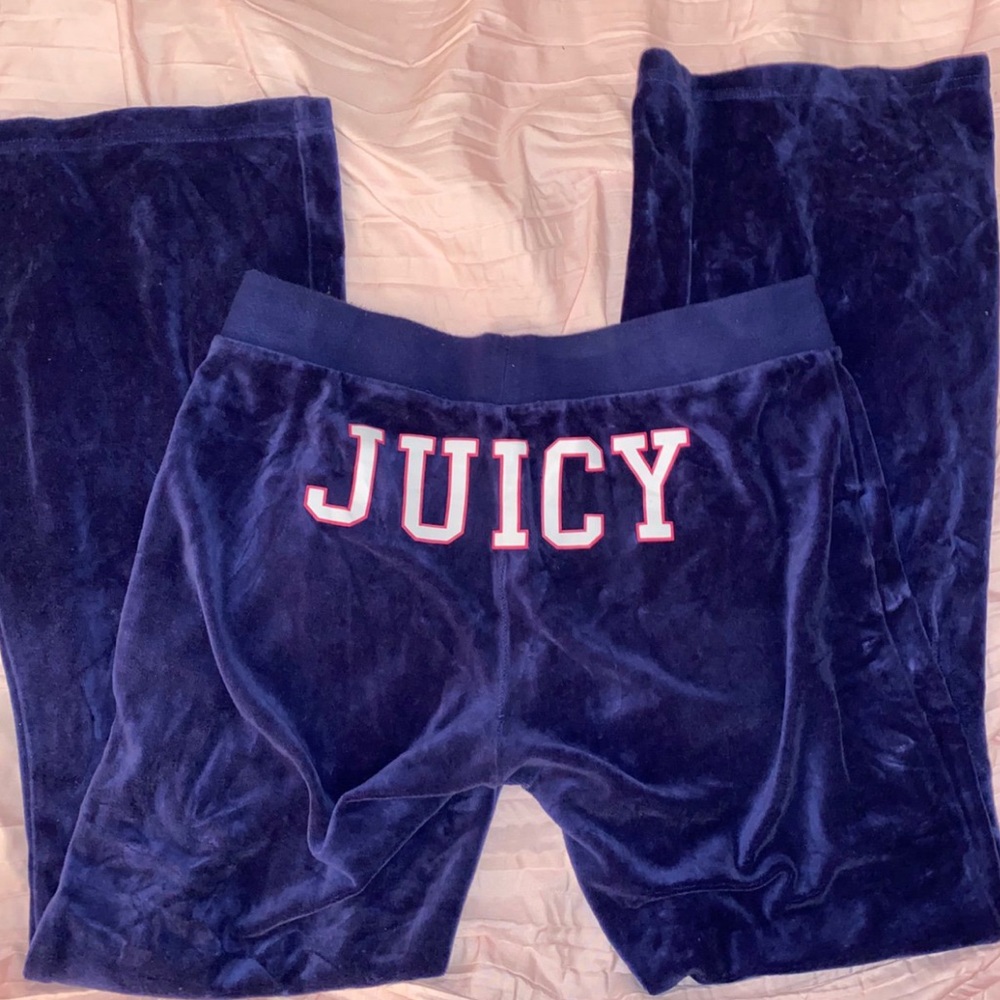 Blue Velour Juicy Couture Track Pants
